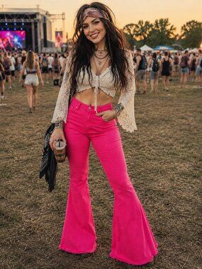 Women’s Flare Jeans in Hot Pink